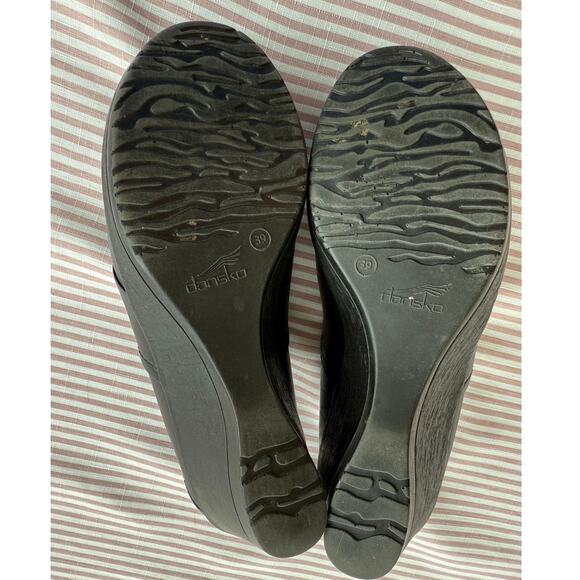 Dansko Rosaline Women's Black Wedge Clog Shoes Size 39 8.5 Casual - Picture 6 of 7